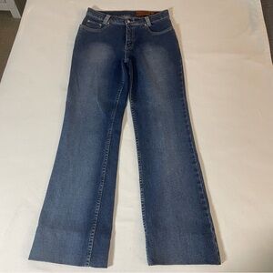 LAW MAN Women’s Blue Denim Jeans Flare Studded Waist Size 5 Stretch